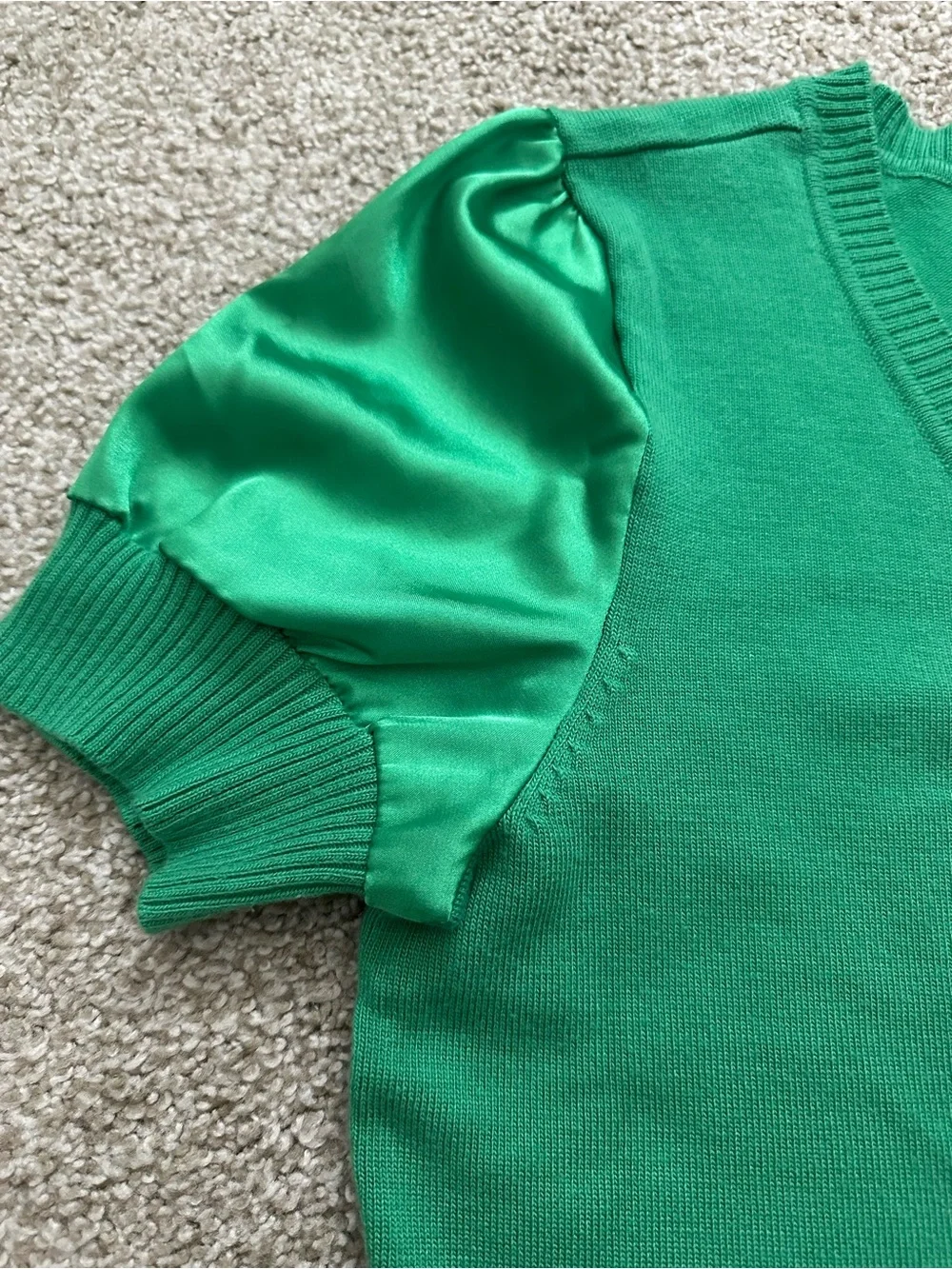 CATO Fashions Green Mixed Media Knit Top | Size M - Picture 6 of 8